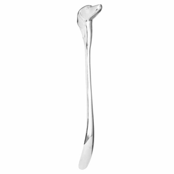 Nickel Dog Head Detail Shoe Horn - Metal - L5 x W10 x H53 cm - Silver