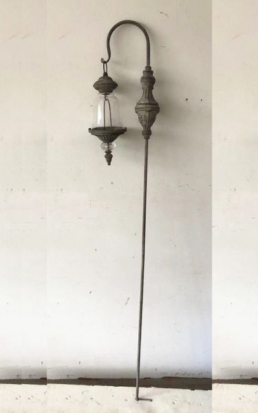 Decorative Garden Lantern - L10 x W20 x H150 cm - Distressed Finish