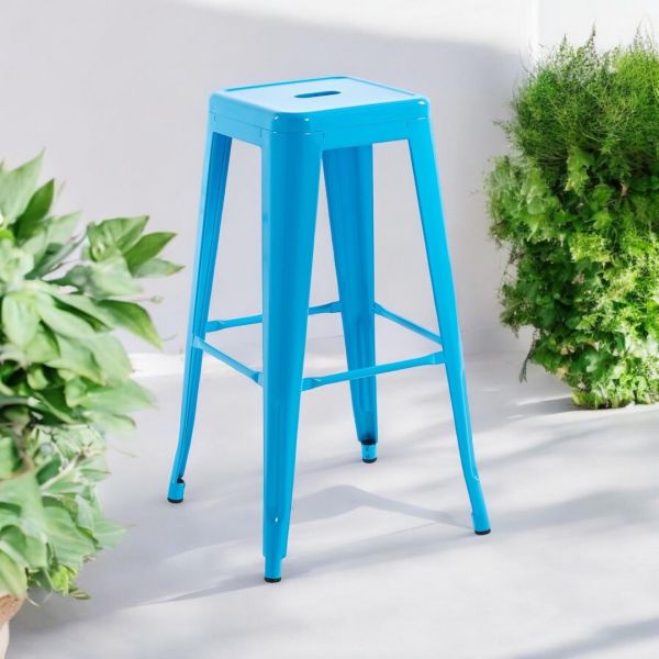 Bar Stool - Metal - L41 x W41 x H76 cm - Blue