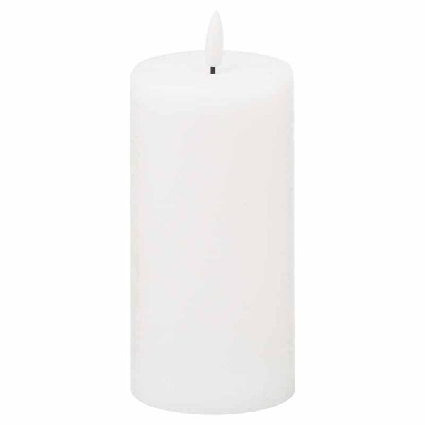 Luxe Collection Natural Glow 3x6 LED Candle - Plastic/Wax - L7 x W7 x H15 cm - White