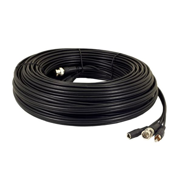 20M BNC Cable + DC Power with RCA Audio Connectors