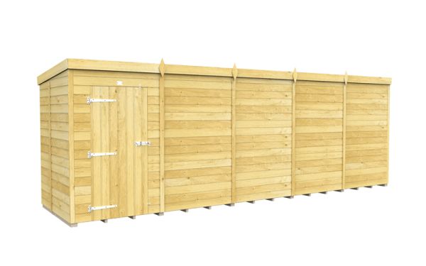 20 x 5 Feet Pent Shed - Single Door Without Windows - Wood - L147 x W589 x H201 cm