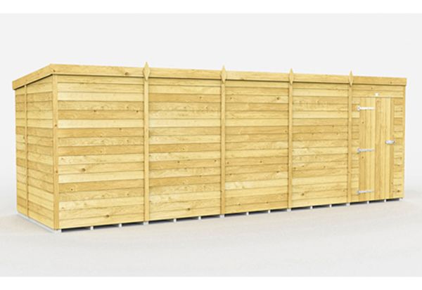 20 x 7 Feet Pent Shed - Single Door Without Windows - Wood - L214 x W589 x H201 cm