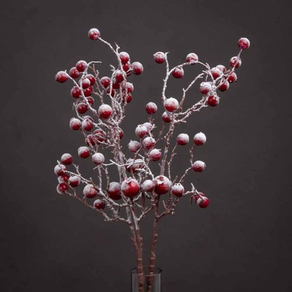 Large Festive Berry Artificial Plant - Plastic - L13 x W13 x H73 cm - Red