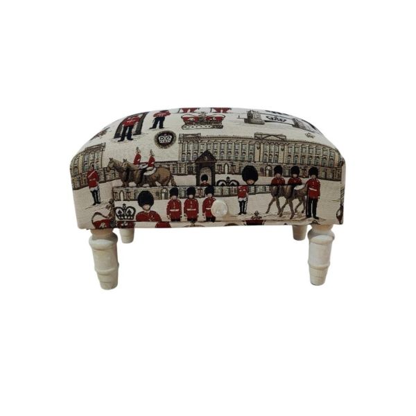 London Fabric Footstool with Drawer - L28 x W45 x H25 cm