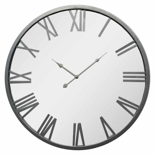 Mayer Mirrored Wall Clock - Glass/Metal - L4 x W60 x H60 cm - Silver