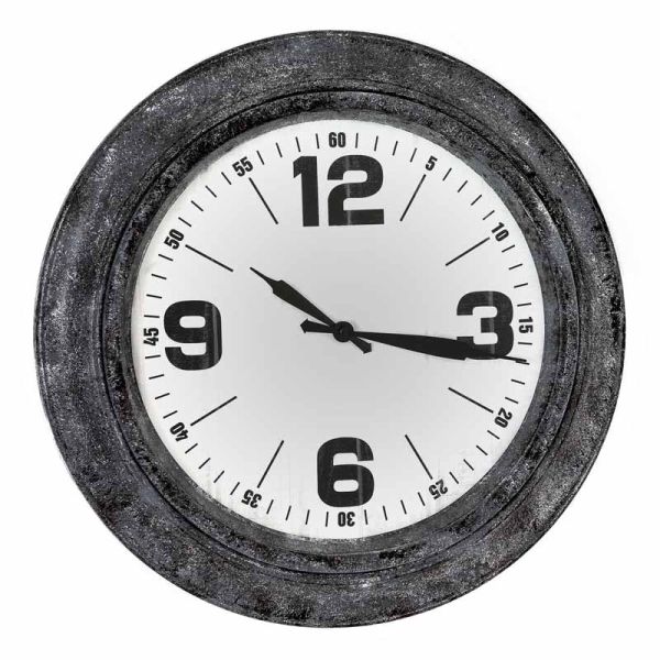 Roco Wall Clock - Glass/Metal - L5 x W45 x H45 cm - Silver