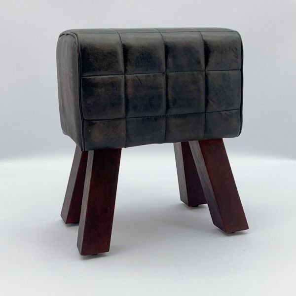 50 Cm Leather Footstool - L28 x W38 x H50 cm