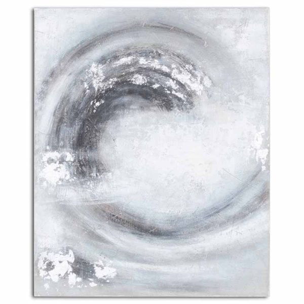 Sierra Hand Painted Canvas - Canvas/Wood - L4 x W80 x H100 cm - Grey/Silver