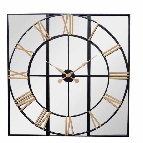 Brooklyn Wall Clock - Black/Gold - L4 x W113 x H113 cm - Black/Gold