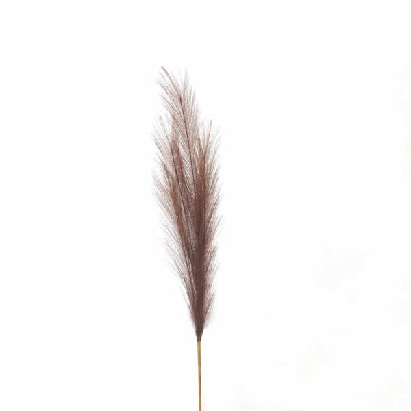 Taupe Faux Pampas Grass Stem Artificial Plant - Fabric/Plastic - L30 x W30 x H85 cm - Brown