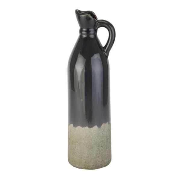 Decorative Tall Stoneware Jug - Ceramic - L13 x W15 x H46 cm - Navy