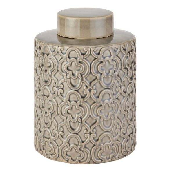 Seville Collection Large Marrakesh Urn - Ceramic - L20 x W20 x H27 cm - Grey
