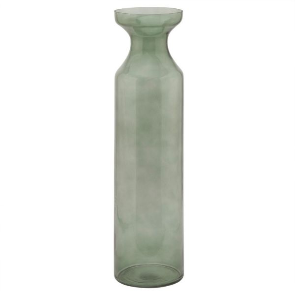 Smoked Tall Fluted Vase - Glass - L15 x W15 x H60 cm - Sage