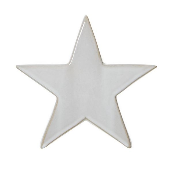 Medium Standing Star Decoration - Ceramic - L5 x W17 x H16 cm - White