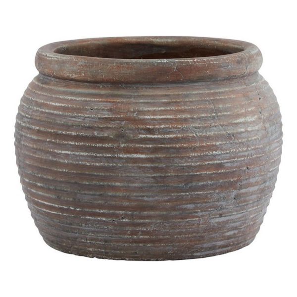 Siena Diameter Rimmed Plant Pot - Ceramic - L28 x W28 x H20 cm - Brown