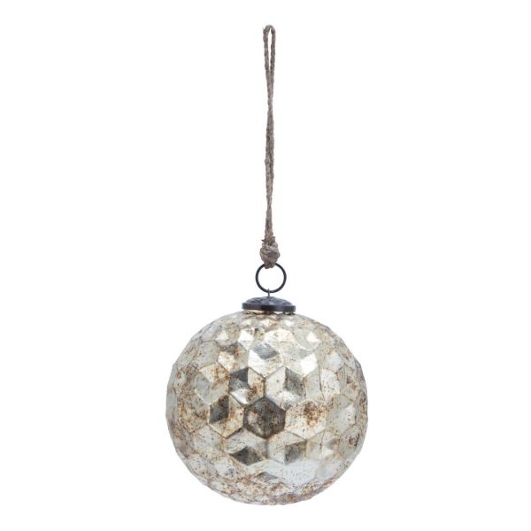 Burnished Honeycomb Bauble - Glass - L15 x W15 x H15 cm
