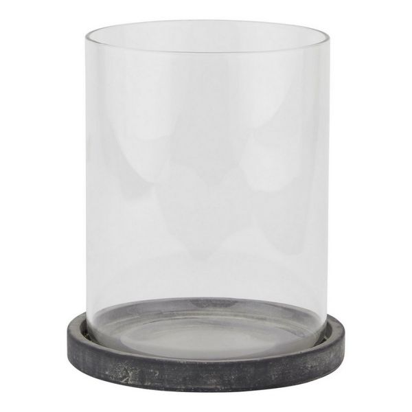 Amalfi Large Hurricane Lantern - Ceramic - L18 x W18 x H21 cm - Grey
