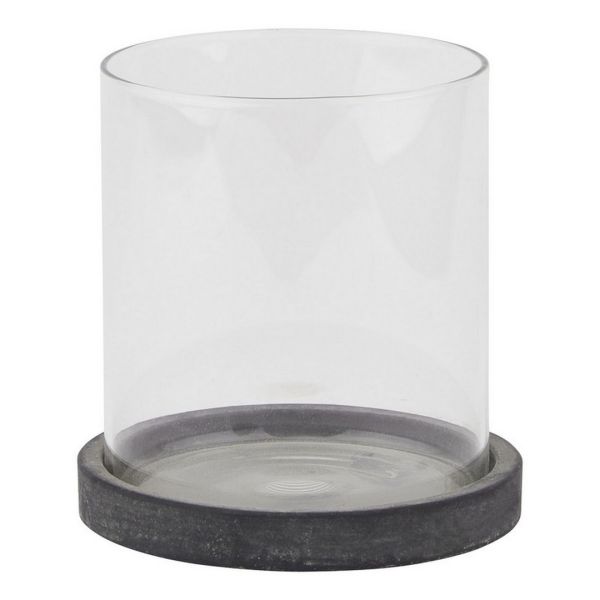 Amalfi Hurricane Lantern - Ceramic - L14 x W14 x H14 cm - Grey