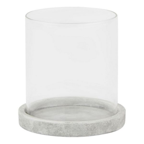 Athena Stone Hurricane Lantern - Ceramic - L14 x W14 x H14 cm - White