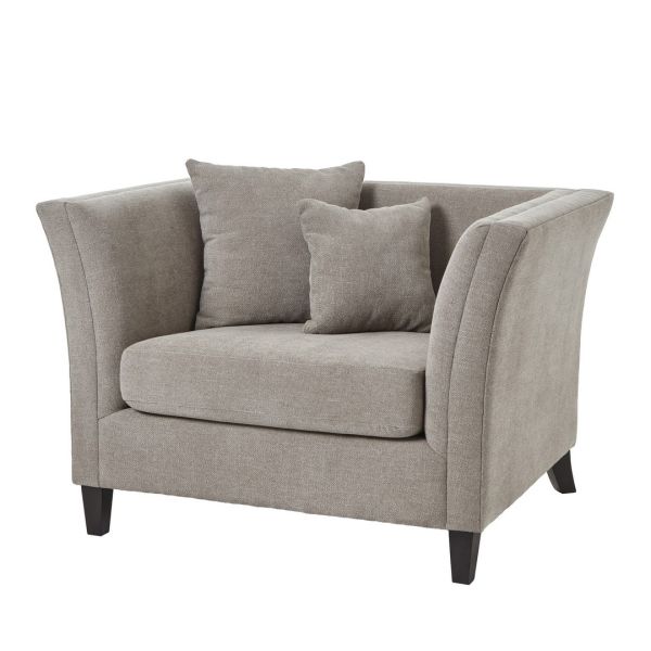 Vesper Cushion Back Snuggle Chair - Wood - L86 x W119 x H81 cm - Taupe