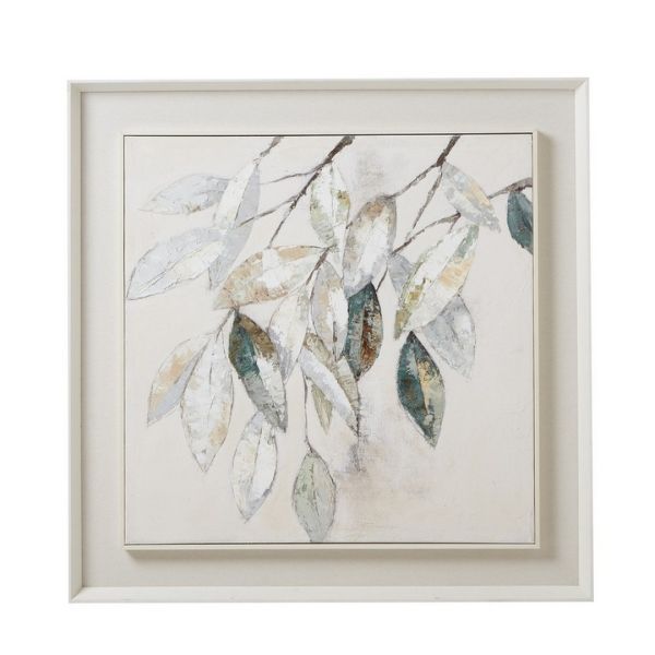 Dolce Mottle Leaf Framed Painting on Canvas - Wood - L5 x W100 x H100 cm - Brown
