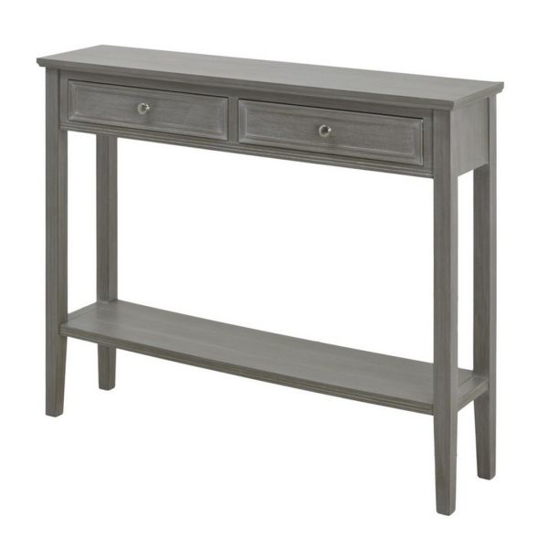 The Serene Collection Two Drawer Console Table - Wood - L26 x W110 x H86 cm - Grey