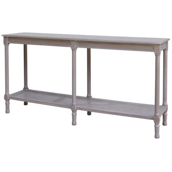 The Serene Rattan Collection Large Console Table - Wood - L40 x W160 x H80 cm - Grey