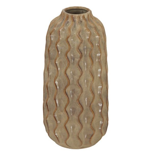 Sabbia Collection Medium Wave Vase - Ceramic - L18 x W18 x H39 cm - Brown