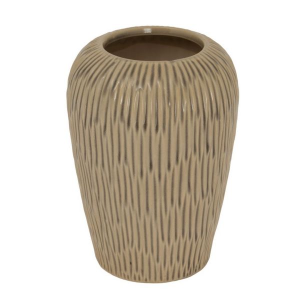 Pallida Collection Medium Fleck Vase - Ceramic - L18 x W18 x H24 cm - Brown