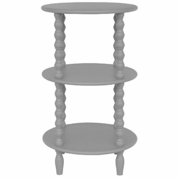 The Camden Collection Tall Round Side Table - Wood - L45 x W45 x H76 cm - Grey