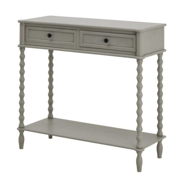 The Camden Collection Two Drawer Console Table - Wood - L35 x W90 x H81 cm - Grey