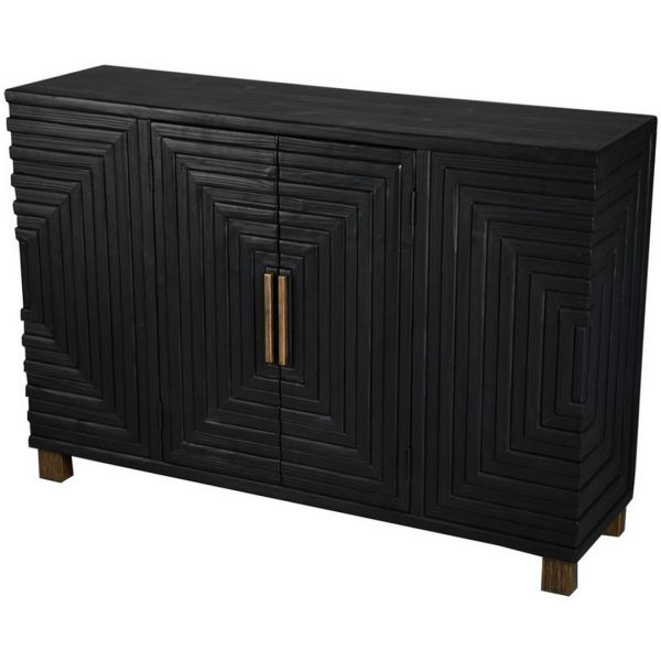 Lennox 2 Door Sideboard - Wood - L34 x W123 x H84 cm - Black