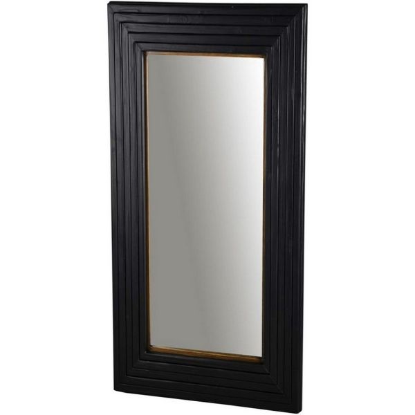 Lennox Wall Mirror - Wood - L6 x W77 x H123 cm - Black