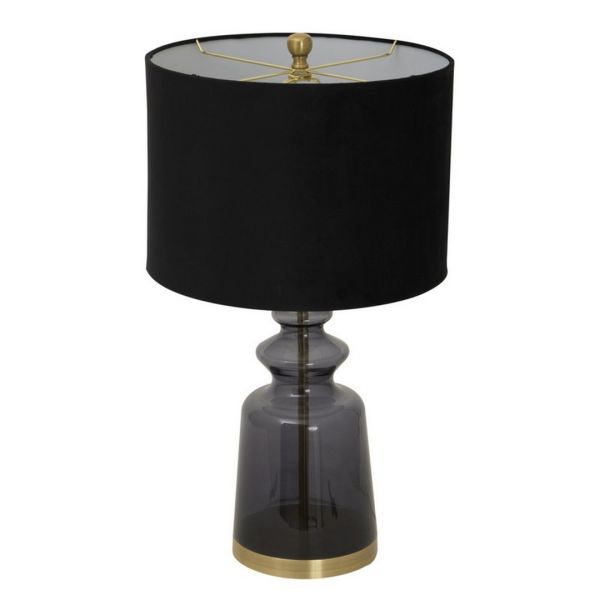 Luxton Urn Lamp with Velvet Shade - Glass - L35 x W35 x H63 cm - Black