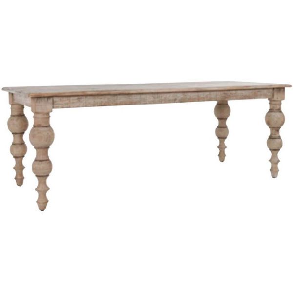 The Rutland Collection Rectangular Dining Table - Wood - L100 x W200 x H76 cm - Brown