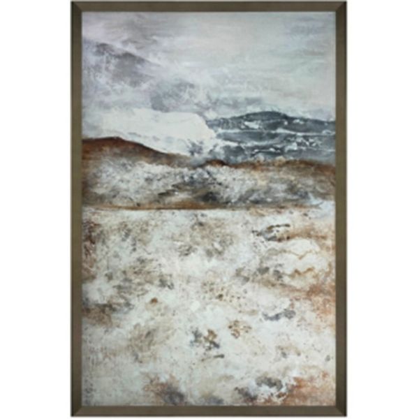 Vista Hand Painted Canvas in Frame - Wood - L5 x W100 x H150 cm - Brown