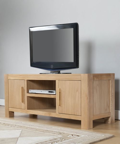 Lucerne TV chest 2 doors - L45 x W120 x H50 cm - Oak