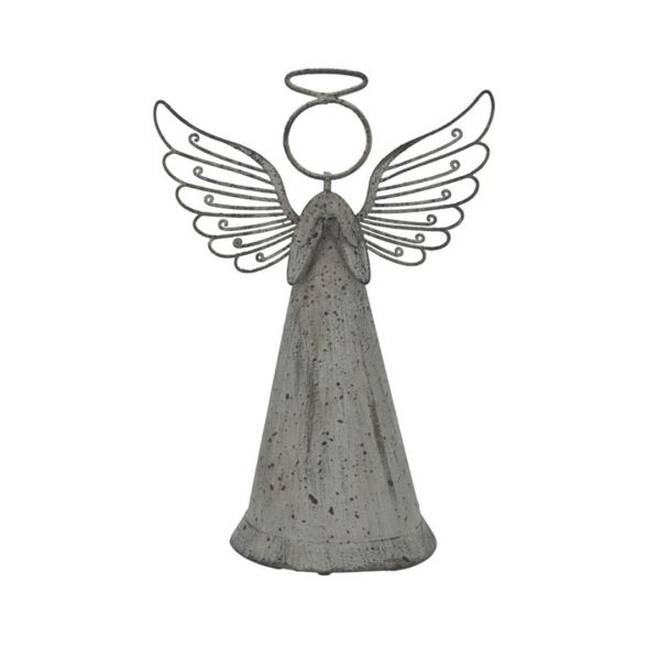 Rustic Standing Angel Decoration - Metal - L6 x W10 x H15 cm - Brown