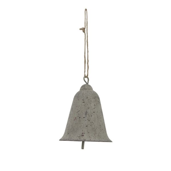 Large Rustic Hanging Bell Decoration - Metal - L8 x W8 x H10 cm - Brown