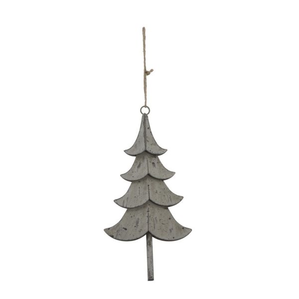 Large Rustic Hanging Tree Decoration - Metal - L2 x W11 x H23 cm - Brown