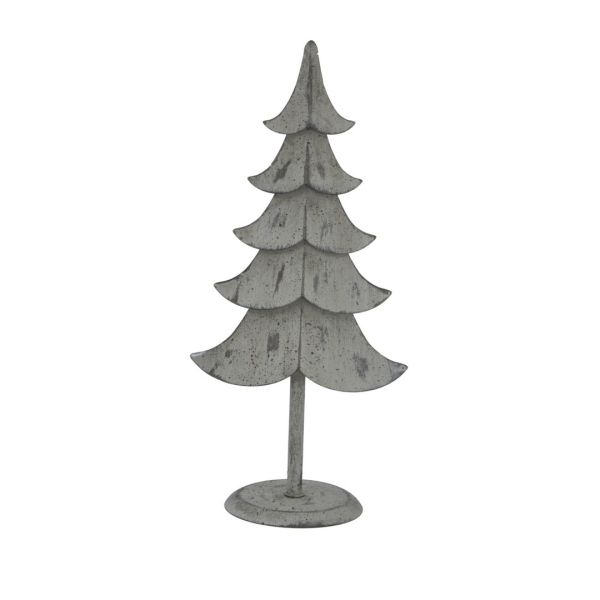 Large Rustic Standing Christmas Tree Decoration - Metal - L9 x W14 x H31 cm - Brown