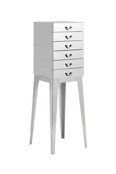 Allure 6 Drawer Chest - Metal - L42 x W40 x H140 cm - Silver