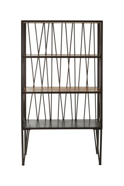 New Foundry Four Tier Shelf Unit - Metal/Wood - L34 x W89 x H160 cm - Natural