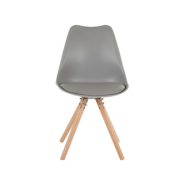 Stockholm Retro Dining Chair - Wood/Synthetic - L52 x W49 x H83 cm - Grey