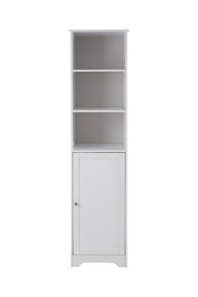 Portern Single Door Cabinet - Wood - L38 x W40 x H160 cm - White