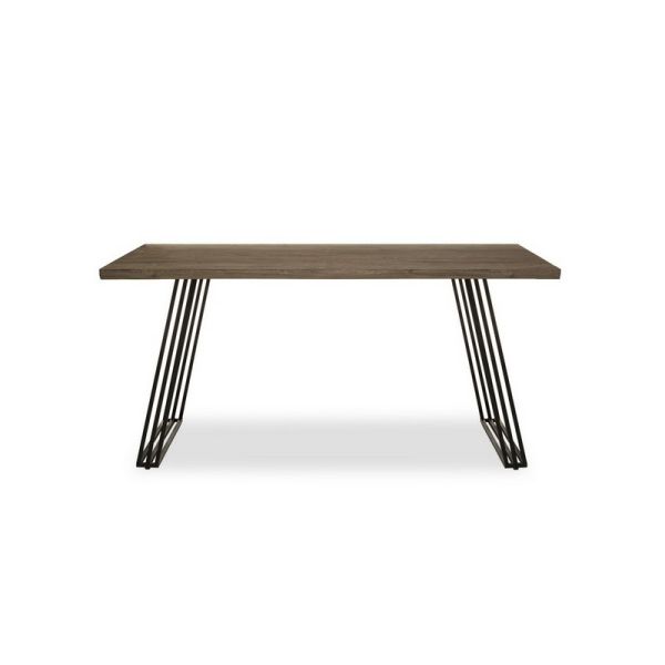 Adele Dining Table - Metal/Wood - L90 x W160 x H76 cm - Brown
