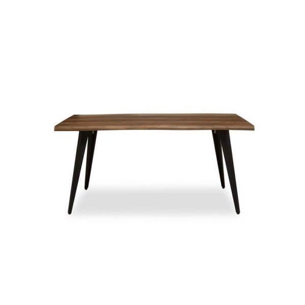 Assia Dining Table - Metal/Wood - L160 x W90 x H76 cm - Brown