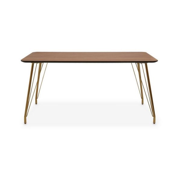 Veneto Dining Table - Metal/Wood - L90 x W160 x H77 cm - Brown