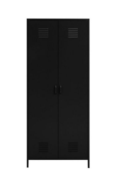 Academy Two Door Wardrobe - Metal - L50 x W76 x H180 cm - Black